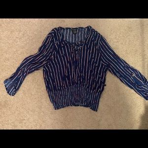 A singed rue 21 blue striped shirt